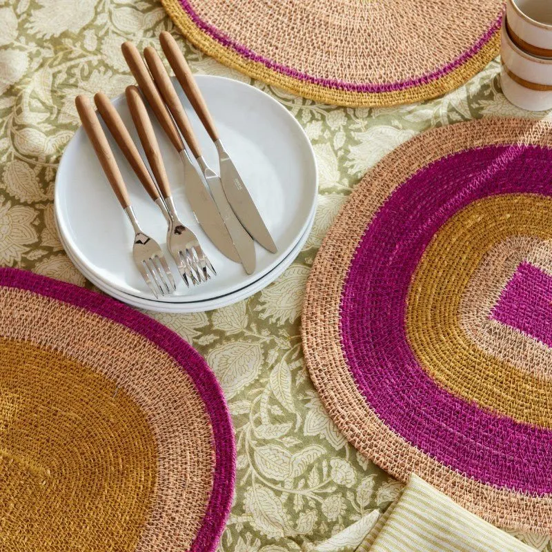 Nappe chandra kaki bohème imprimée fleurs indiennes - Bonheur du Jour – Image 7